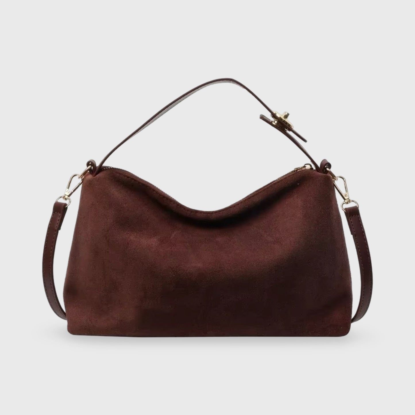 Luxe Suede Handtas Zwart Elegante Vrouwentas