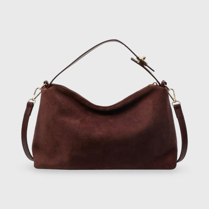 Luxe Suede Handtas Zwart Elegante Vrouwentas