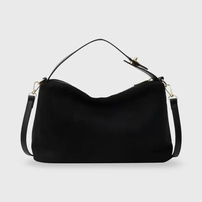 Luxe Suede Handtas Zwart Elegante Vrouwentas - StudioMarella
