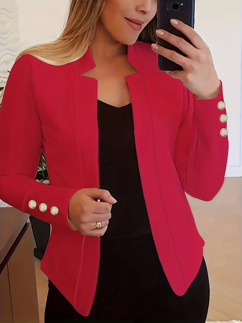 Dames Blazer Lichtgewicht Katoen Lange Mouw Casual Stijl