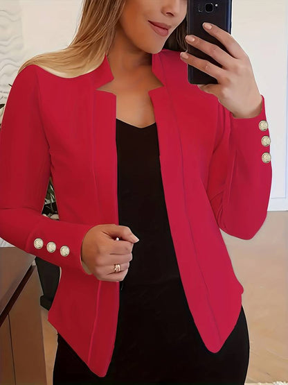 Dames Blazer Lichtgewicht Katoen Lange Mouw Casual Stijl