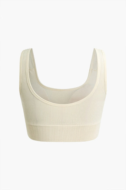 Yogaset Dames Naadloos met Crop Top en Shorts