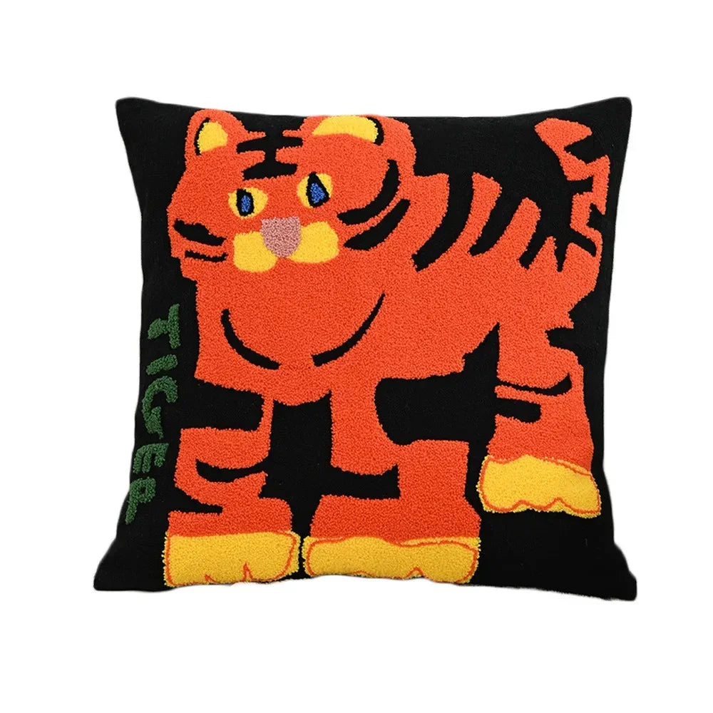 Kussenhoes Dieren Borduurwerk Scandinavisch 45x45 Polyester Katoen
