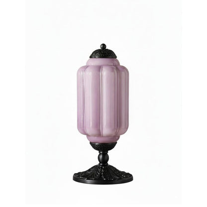 Glazen Tafellamp met Scallop Design Vintage Stijl Slaapkamer Woonkamer Accentverlichting Zwart Messing Matglas