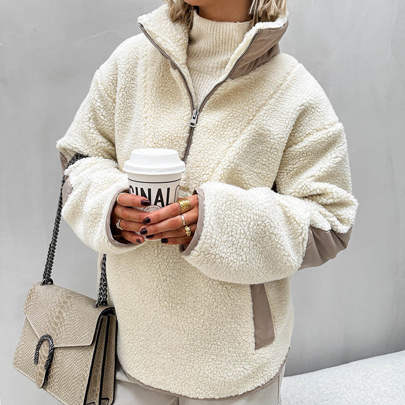 Dames Fleece Trui Zacht en Comfortabel met Halve Rits