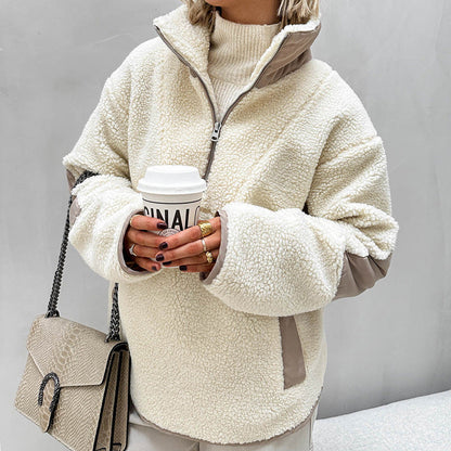 Dames Fleece Trui Zacht en Comfortabel met Halve Rits