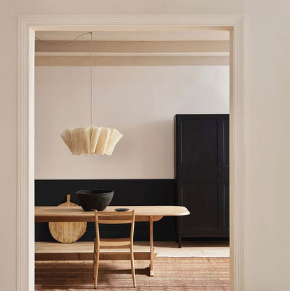 Geplisseerde Stoffen Hanglamp – Minimalistische Scandinavische Verlichting voor Eetkamer & Woonkamer