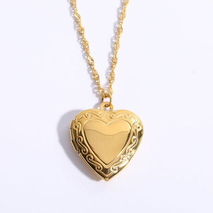 Dames Ketting Hartvormig met Bloemen Zilver