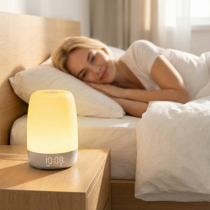 Wake-up Light met Natuurgeluiden en Zonsopgang-simulatie – Oplaadbaar USB-C Nachtlampje met Dimbaar Warm Licht