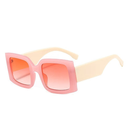 Dames Zonnebril Grote Glazen Kleurrijk Frame Trendy Model