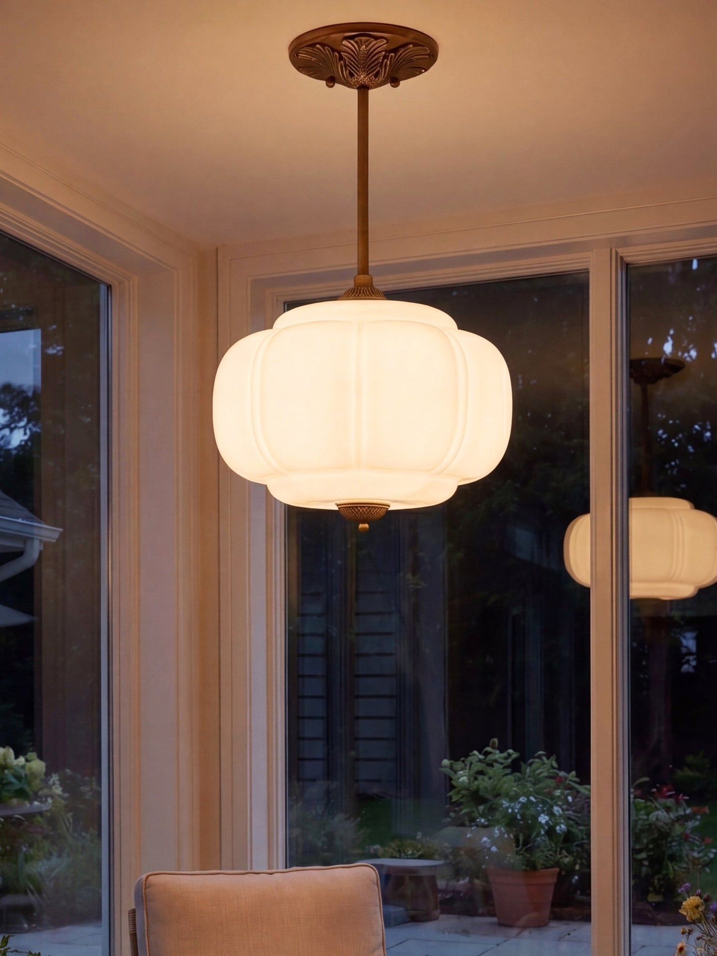 Vintage Melkglas Plafondlamp Geschulpt Rand Wit Roze Groen Blauw Helder Mat Glas Semi-Flush Hanglamp Messing Zwart Finish
