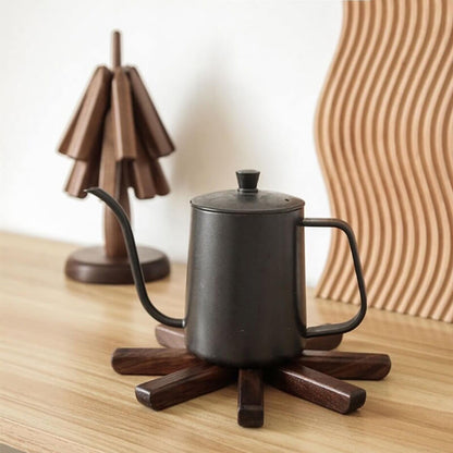 Pannenonderzetter Walnoot Houten Boom Design 10x25cm Tafelbescherming