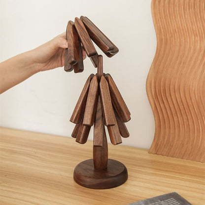 Pannenonderzetter Walnoot Houten Boom Design 10x25cm Tafelbescherming