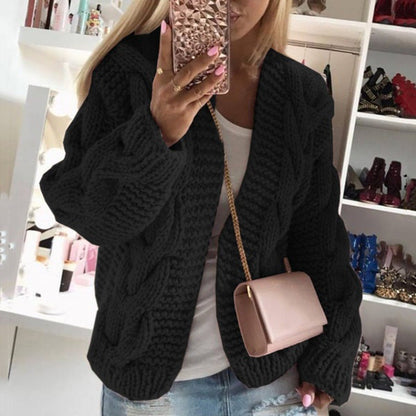 Dames Vest Gebreid Kabelpatroon Stijlvol Warm