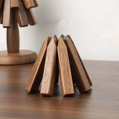 Pannenonderzetter Walnoot Houten Boom Design 10x25cm Tafelbescherming