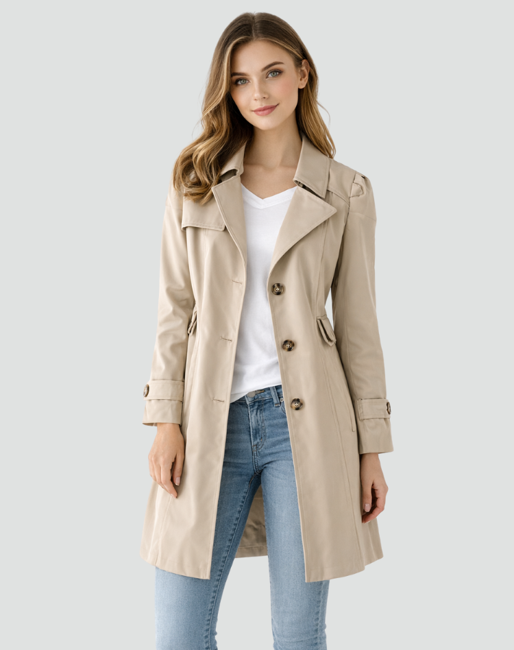 Dames Trenchcoat Lichtgewicht Klassieke Stijl met Revers - StudioMarella