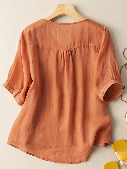 Zomerblouse Vrouw Zonnestraal Licht Katoen
