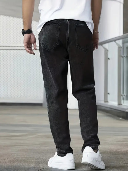 Heren Jeans Broek Losse Zittende Pasvorm Comfortabel