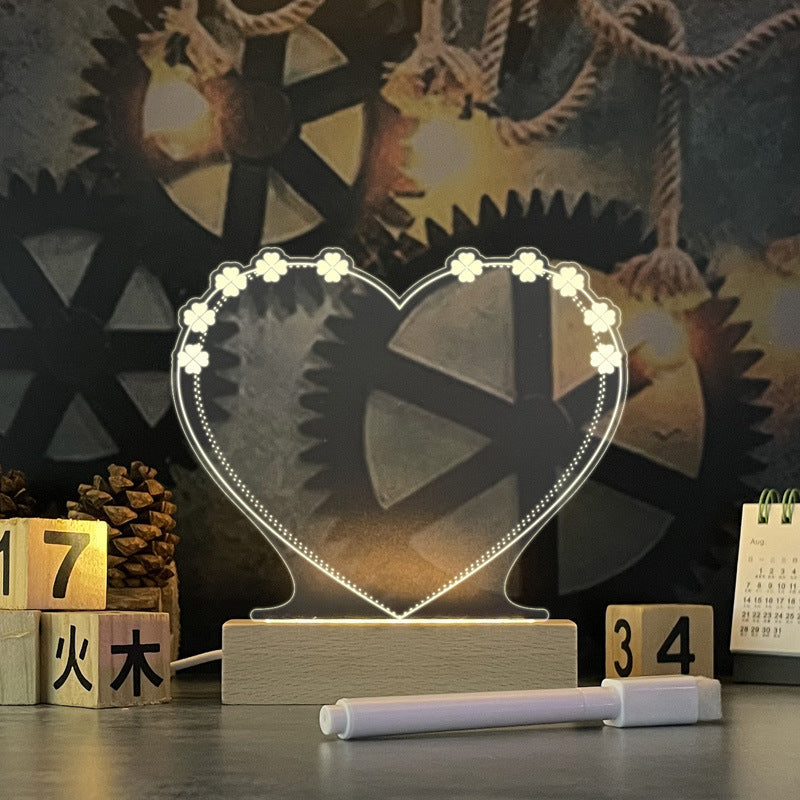 Schrijfbaar Nachtlampje met LED-Verlichting – Creatief Memobord voor Berichten en Notities