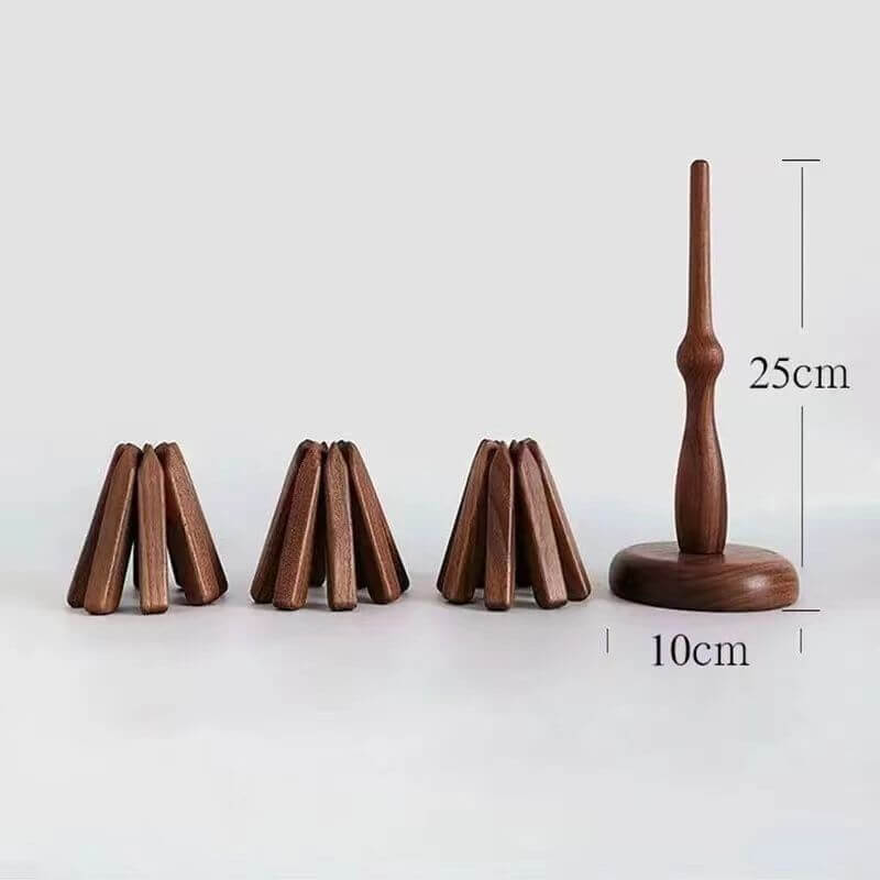 Pannenonderzetter Walnoot Houten Boom Design 10x25cm Tafelbescherming