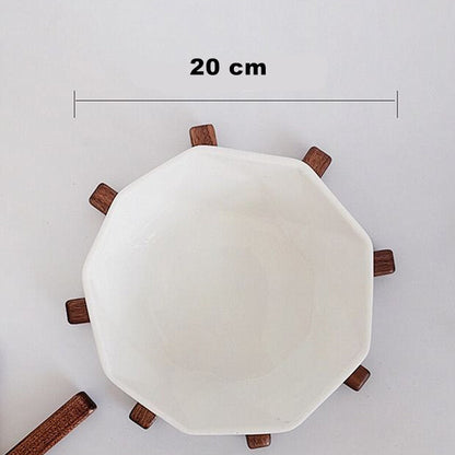 Pannenonderzetter Walnoot Houten Boom Design 10x25cm Tafelbescherming