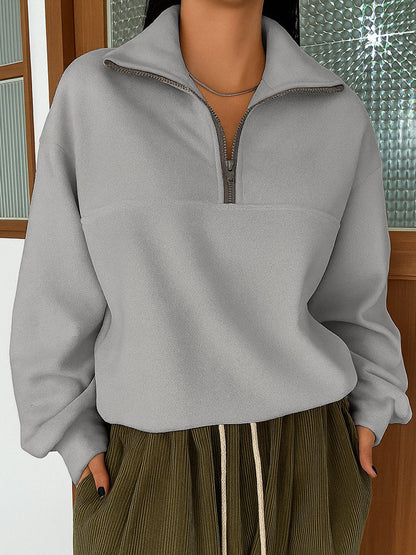 Dames Sweatshirt Warm en Sportief met Kap en Rits