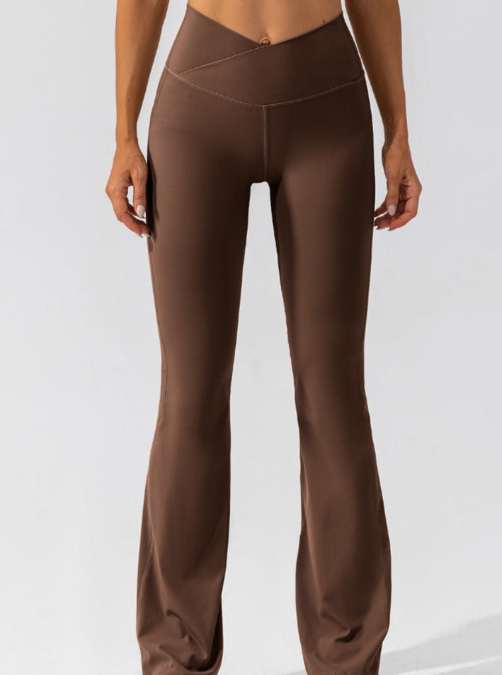 Hoge Taille Flared Legging met Kruisband voor Vrouw
