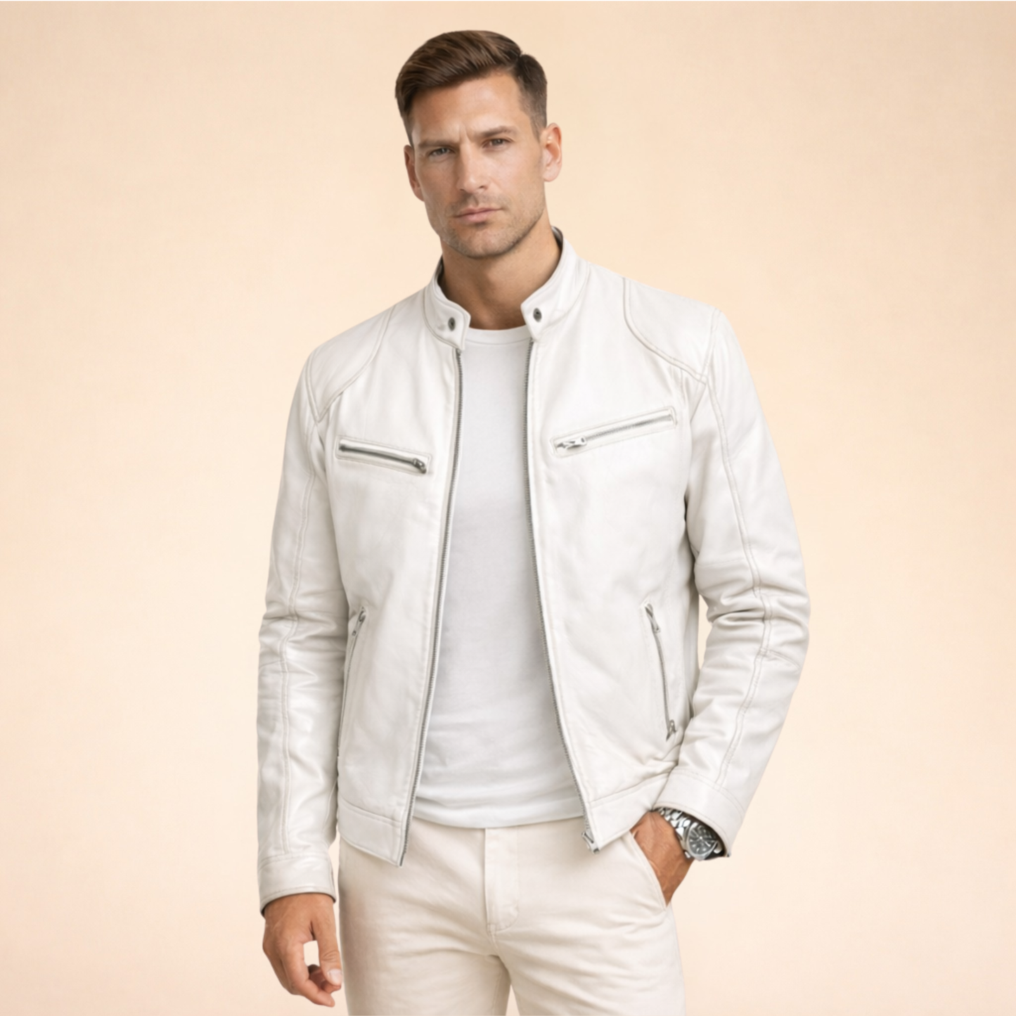 Leren Jack Elegant Tijdloos Design voor Mannen