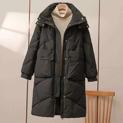 Dames Winterjas Warm en Gewatteerd Middellange Lengte