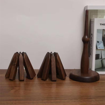 Pannenonderzetter Walnoot Houten Boom Design 10x25cm Tafelbescherming