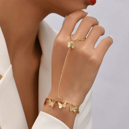 Dames Armband met Schakelketting en Zilveren Ring Sieraad