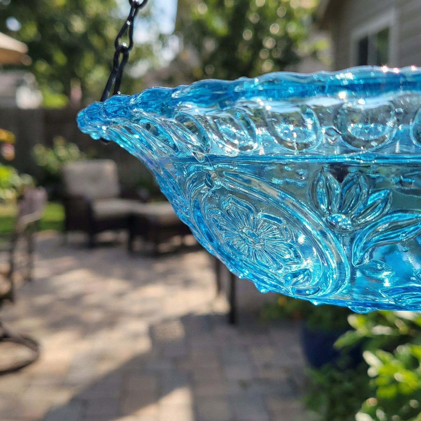 Hangende Zonnevogeldrinkbak Glas Fontein 2-Traps 25,5cm Tuin Terras Balkon Zonne-energie Kabellos Vogelbad Waterval Blauw Roze Zwart