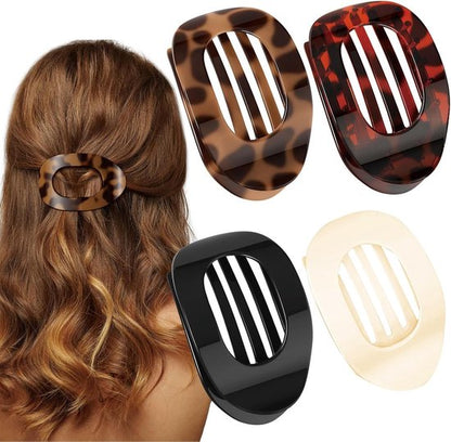 Platte Haarclips Set van 4 – Comfortabel Ontwerp Zonder Drukpunten