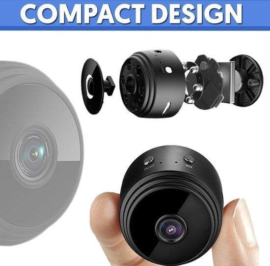 Mini beveiligingscamera draadloos 1080P HD zwart wifi camera nachtzicht 150 graden huis kantoor bewaking