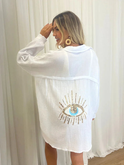 Vedra | Oversized Blouse Ibiza Stijl Vrouwelijk