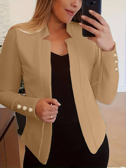 Dames Blazer Lichtgewicht Katoen Lange Mouw Casual Stijl