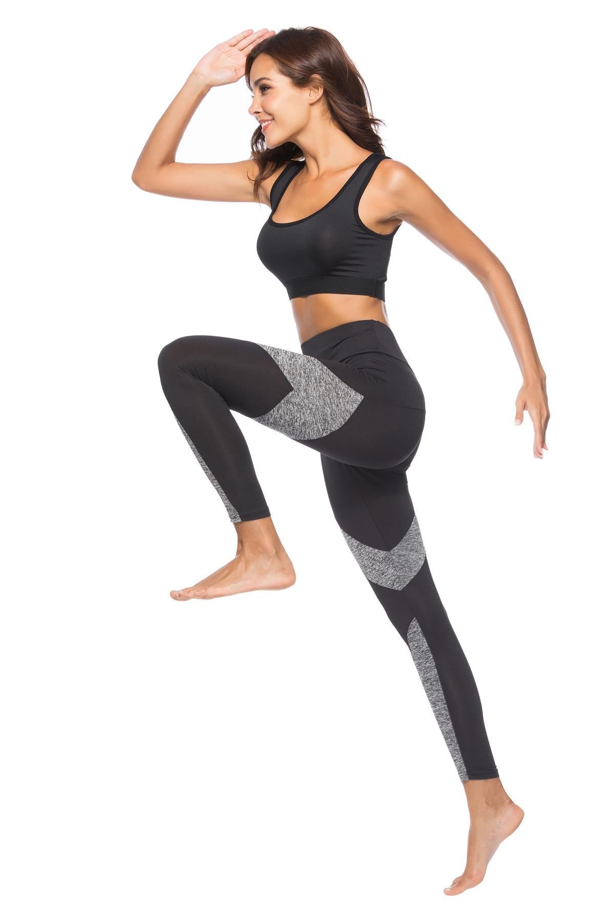 Dames Sportlegging Hoge Taille met Kleurvlekken