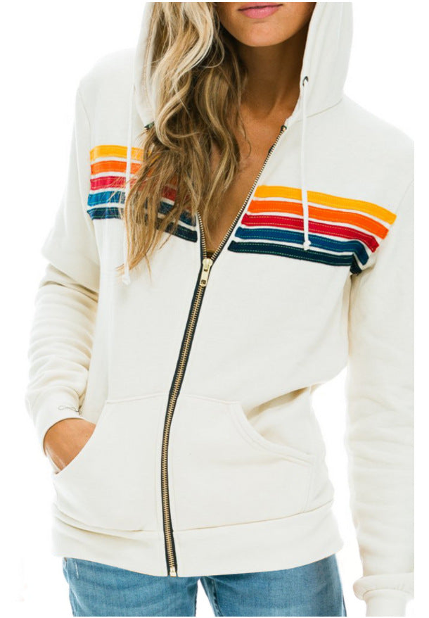 Dames Hoodie Regenboog Capuchon Trendy Vest