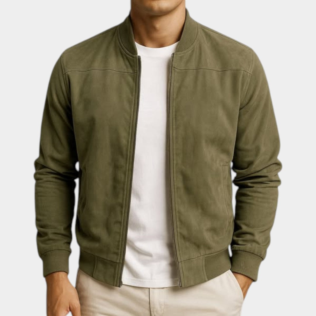 Heren Bomberjack Suède Regular Fit