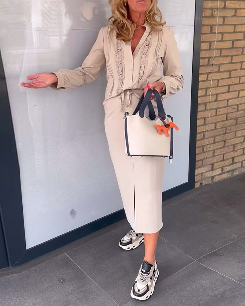 Casuale Amore Jurk Effen Kleur