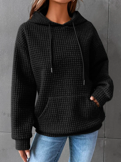 Dames Hoodie Wafelgebreid Zacht en Casual