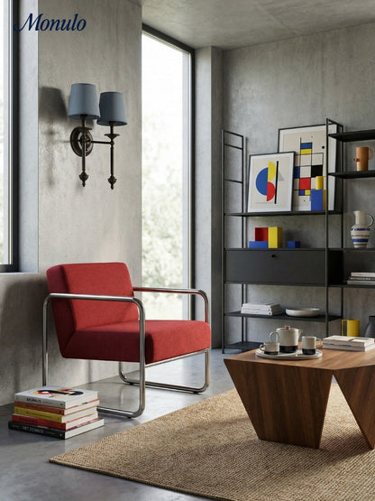 Stoffen Wandlamp met Vintage Koperen Afwerking – Sfeervolle Verlichting voor Hal, Slaapkamer en Woonkamer