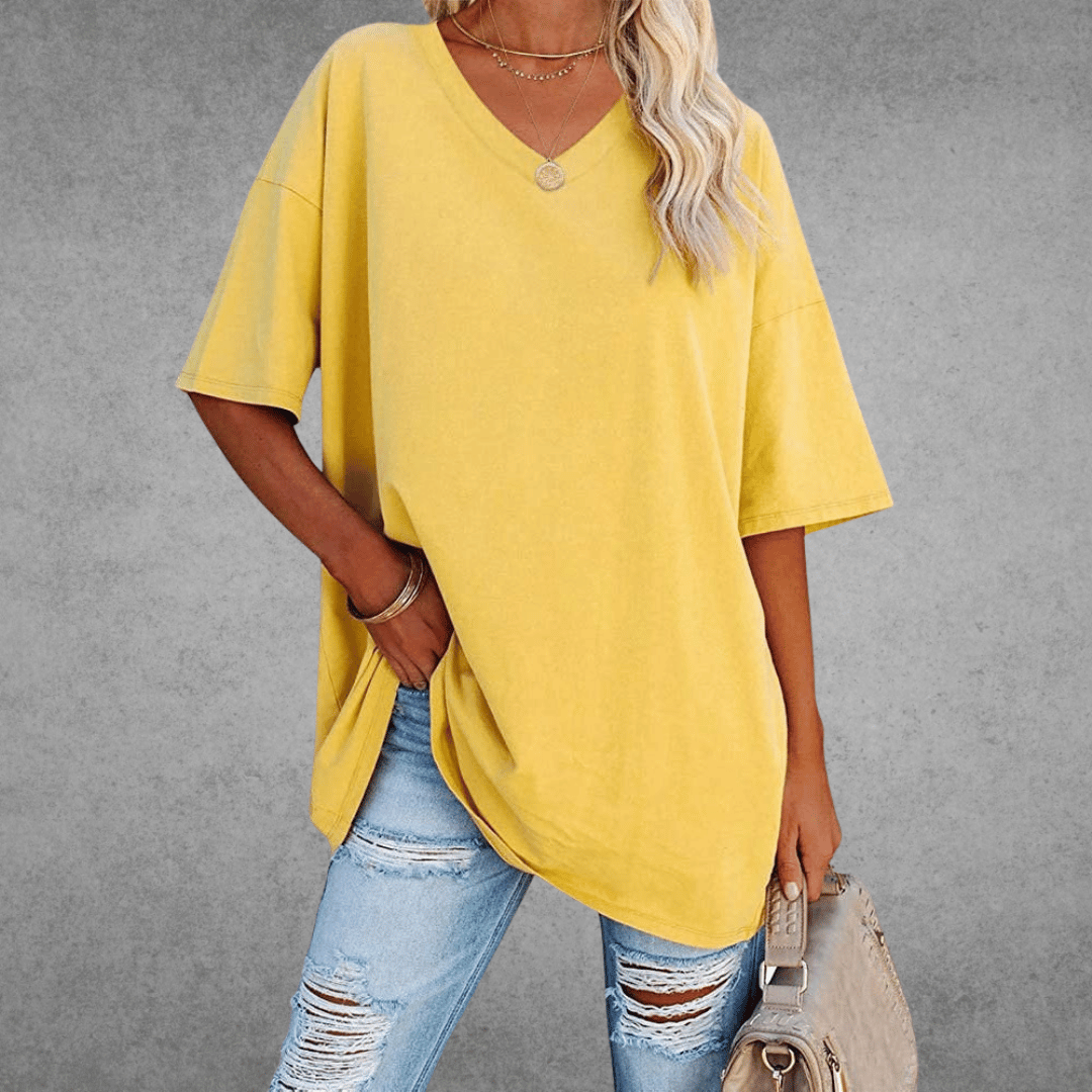 Variant image for T-Shirt Donna - Scollo a V Casual Maglietta-46