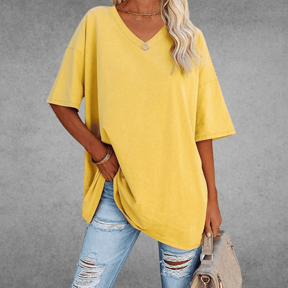 Variant image for T-Shirt Donna - Scollo a V Casual Maglietta-46