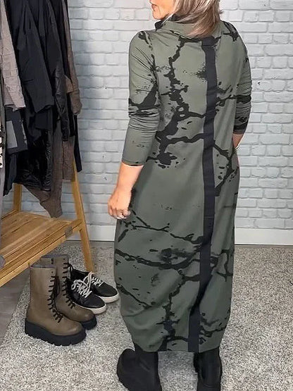 Retro Jurk met Lange Mouwen