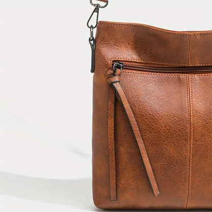 Vierkante Retro Schoudertas Bruin Crossbody Damestas Compacte Stijlvolle Schoudertas Dagelijks Gebruik