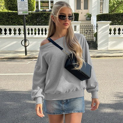 Dames Trui Off-Shoulder Zacht Casual Katoen Sweater