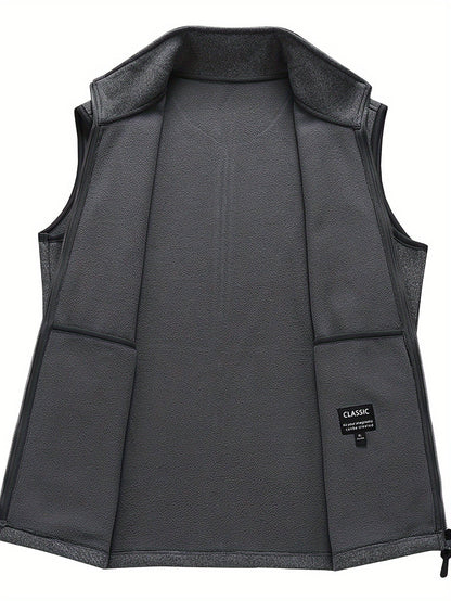 Lichte Pile Gilet met Opstaande Kraag