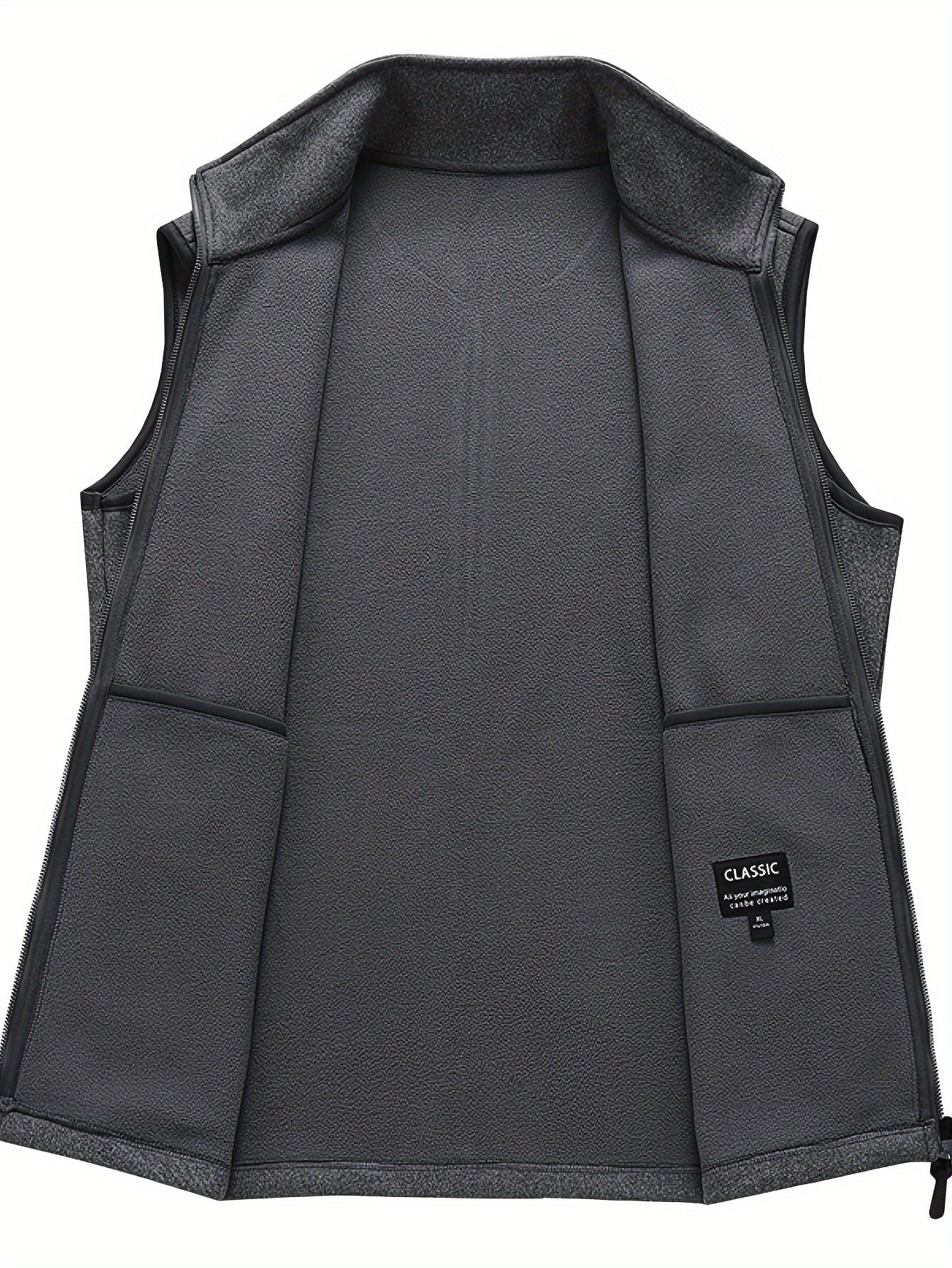 Lichte Pile Gilet met Opstaand Kraag