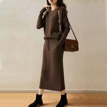 Dames Gebreide Rok en Trui Set Stijlvol Warm - StudioMarella